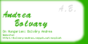 andrea bolvary business card