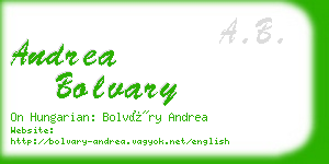 andrea bolvary business card